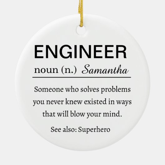 Personalized Sound Engineer  Definition Keramisch Ornament (Achterkant)