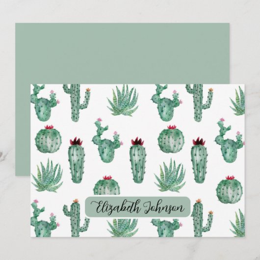 Personalized Southwest Cactus Botanical Note Card Notitiekaartje (Voorkant / Achterkant)