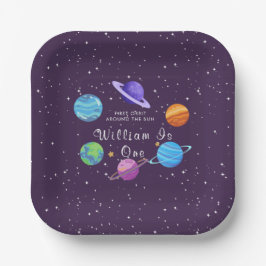 Personalized Space Birthday Paper Plates Solar Sys Papieren Bordje