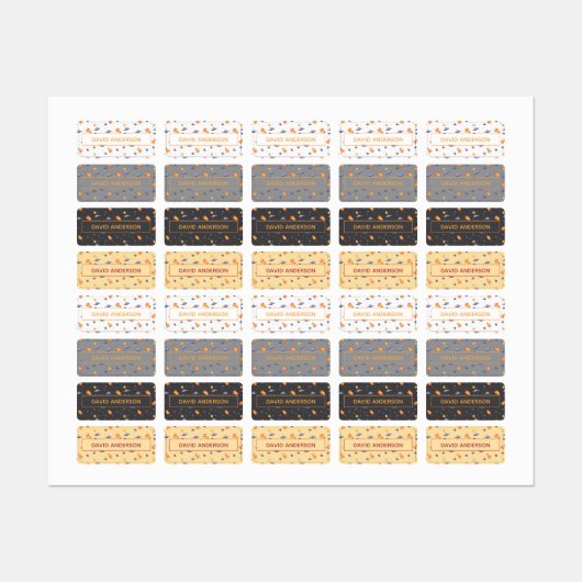 Personalized Space Name Labels neutral Set (Vel)