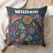 Personalized Space Name Poster for Kids  Kussen (Deken)