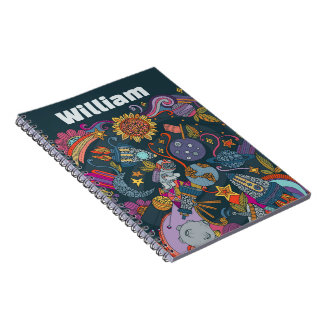 Personalized Space Name Poster for Kids  Notitieboek