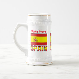 Personalized Spain Flag Heritage Design Bierpul