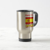 Personalized Spain Flag Heritage Design Reisbeker (Voorkant rechts)