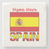 Personalized Spain Flag Heritage Design Stenen Onderzetter (Voorkant)