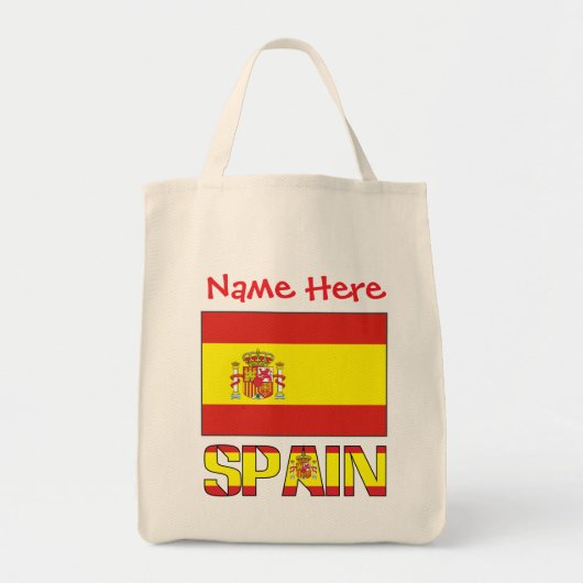 Personalized Spain Flag   Tote Bag (Voorkant)