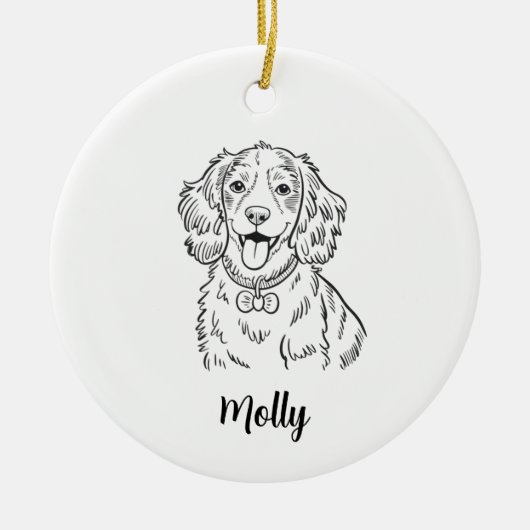 Personalized Spaniel Dog Christmas Keramisch Ornament (Voorkant)