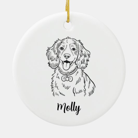 Personalized Spaniel Dog Christmas Keramisch Ornament (Achterkant)