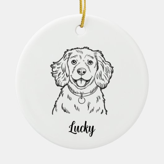 Personalized Spaniel Dog Christmas Keramisch Ornament (Voorkant)