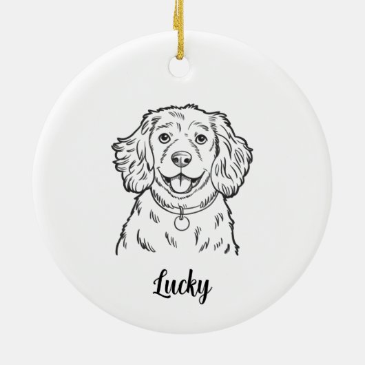 Personalized Spaniel Dog Christmas Keramisch Ornament (Achterkant)