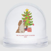 Personalized Spaniel Dog Christmas Sneeuwbol (Achterkant)