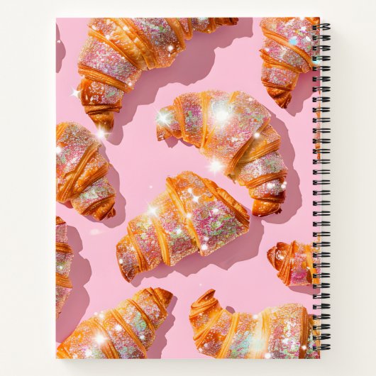 Personalized Sparkle Croissant Style Notitieboek (Achterkant)