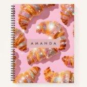 Personalized Sparkle Croissant Style Notitieboek (Voorkant)
