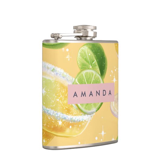 Personalized Sparkle Margarita & Lime Heupfles (Rechts)