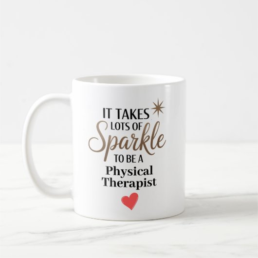Personalized Sparkle Physical Therapist Koffiemok (Links)