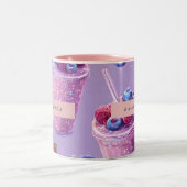 Personalized Sparkling Berry Bliss Purple Smoothie Tweekleurige Koffiemok (Center)