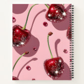 Personalized Sparkling Red Cherry Glam  Notitieboek (Achterkant)