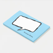 Personalized speech bubble blue Post-it® notes (Schuin)