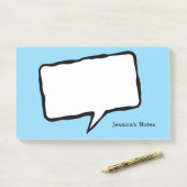 Personalized speech bubble blue Post-it® notes (Op bureau)