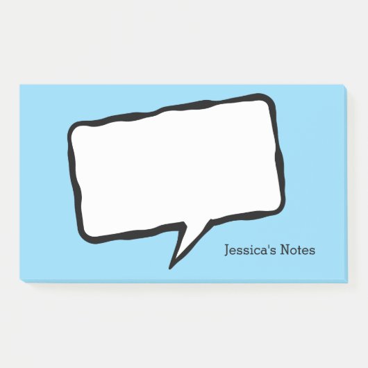 Personalized speech bubble blue Post-it® notes (Voorkant)
