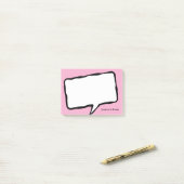 Personalized speech bubble pink Post-it® notes (Op bureau)