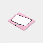 Personalized speech bubble pink Post-it® notes (Schuin)