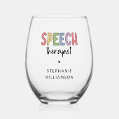Personalized Speech Therapist SLP Wijnglas Zonder Voet (Voorkant)