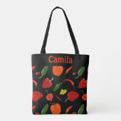 Personalized Spicy Peppers Pattern Tote Bag (Achterkant)