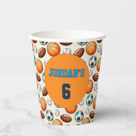 Personalized Sports Birthday Paper Cups Papieren Bekers