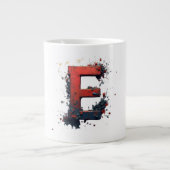Personalized Sports Fan Monogram Custom Initial  Grote Koffiekop (Voorkant)