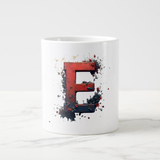 Personalized Sports Fan Monogram Custom Initial  Grote Koffiekop (Voorkant)