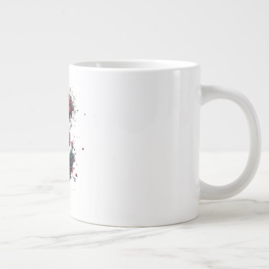 Personalized Sports Fan Monogram Custom Initial  Grote Koffiekop (Rechts)