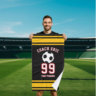 Personalized Sports soccer coach Football Player Handdoek