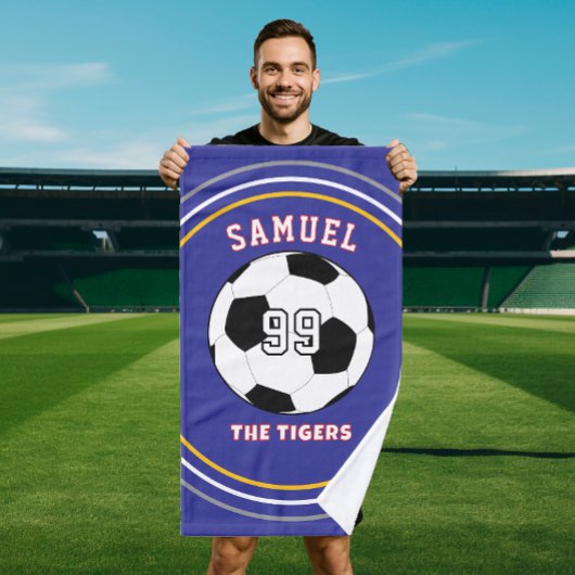 Personalized Sports soccer Football Player Handdoek
