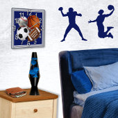 Personalized, Sports Themed Wall Clock, for Sale Vierkante Klok