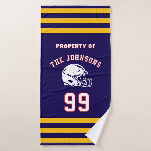 Personalized Sports Towel | Custom Football Player Badhanddoek (Badhanddoek)