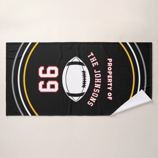 Personalized Sports Towel | Custom Football Player Badhanddoek (Badhanddoek)