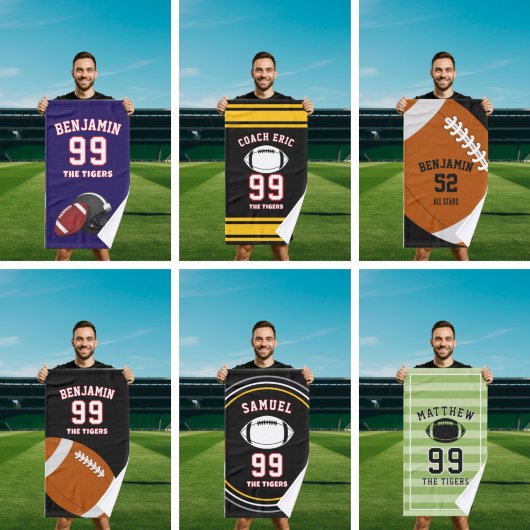 Personalized Sports Towel | Custom Football Player Handdoek
