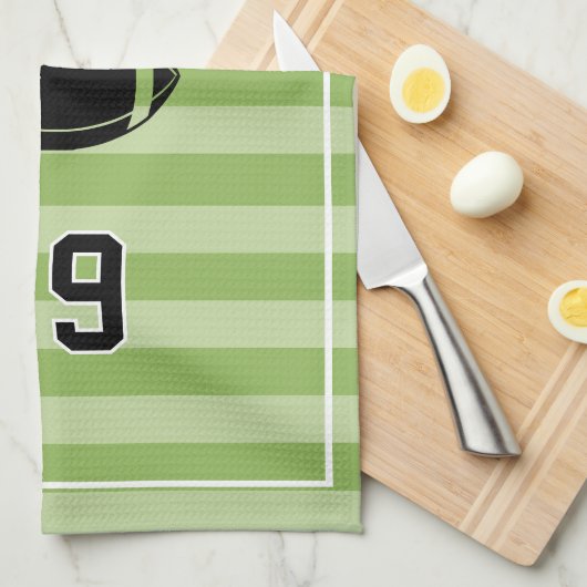 Personalized Sports Towel | Custom Football Player Theedoek (Quarter Fold)