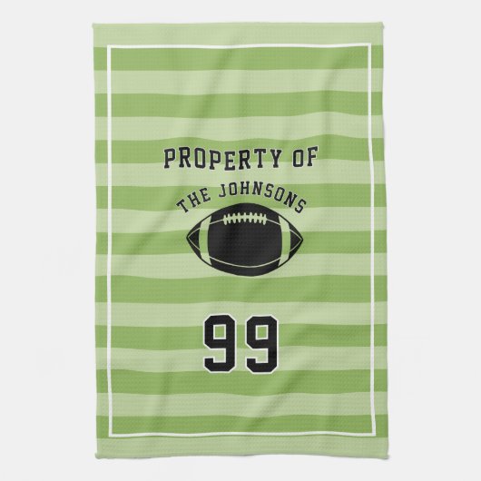 Personalized Sports Towel | Custom Football Player Theedoek (Verticaal)