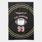Personalized Sports Towel | Custom Football Player Theedoek (Verticaal)