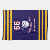 Personalized Sports Towel | Custom Football Player Theedoek (Horizontaal)