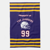 Personalized Sports Towel | Custom Football Player Theedoek (Verticaal)