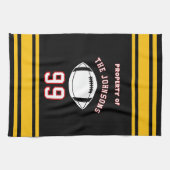 Personalized Sports Towel | Custom Football Player Theedoek (Horizontaal)