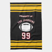 Personalized Sports Towel | Custom Football Player Theedoek (Verticaal)