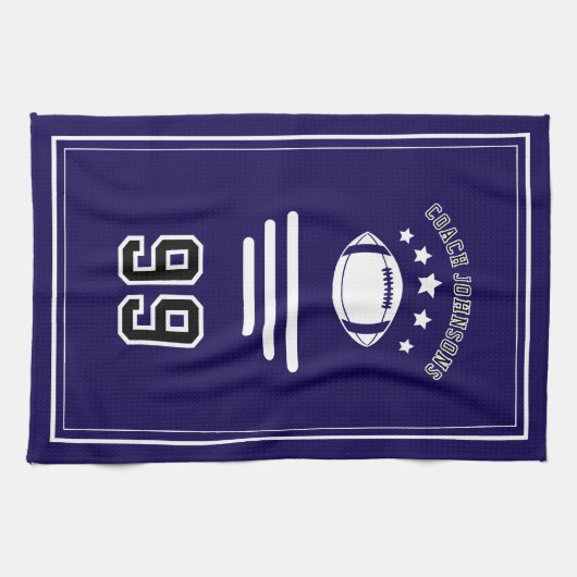 Personalized Sports Towel | Custom Football Player Theedoek (Horizontaal)