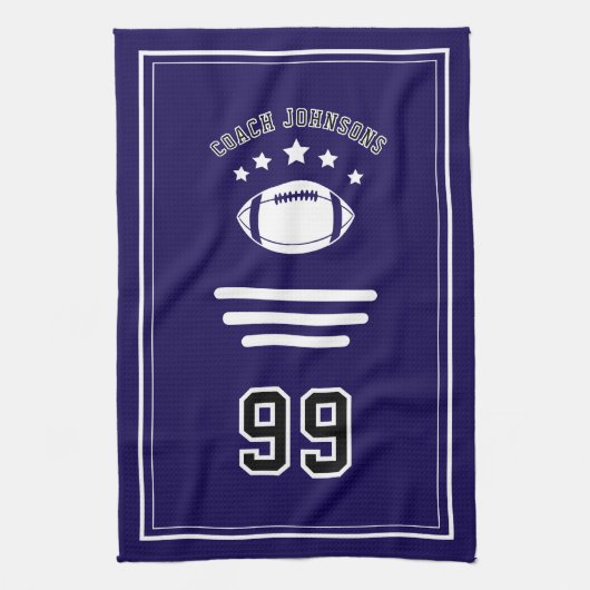 Personalized Sports Towel | Custom Football Player Theedoek (Verticaal)