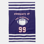 Personalized Sports Towel | Custom Football Player Theedoek (Verticaal)