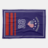 Personalized Sports Towel | Custom Football Player Theedoek (Horizontaal)