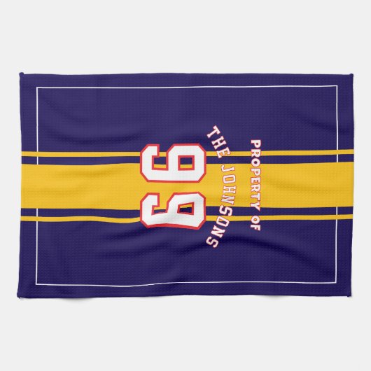 Personalized Sports Towel | Custom Football Player Theedoek (Horizontaal)